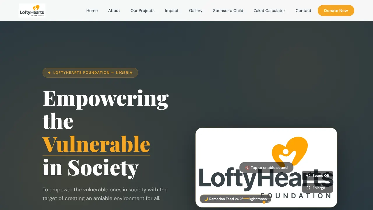 LoftyHearts Foundation website